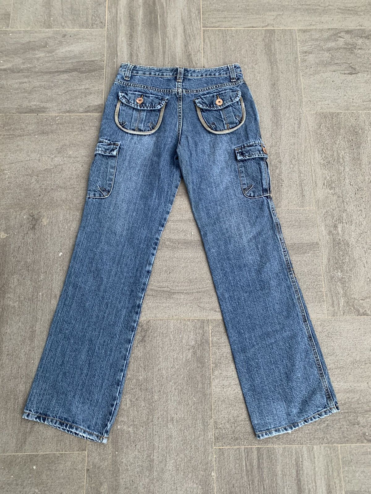Japanese Brand FZYM Denim Cargo Pants Size US 29 - 2 Thumbnail
