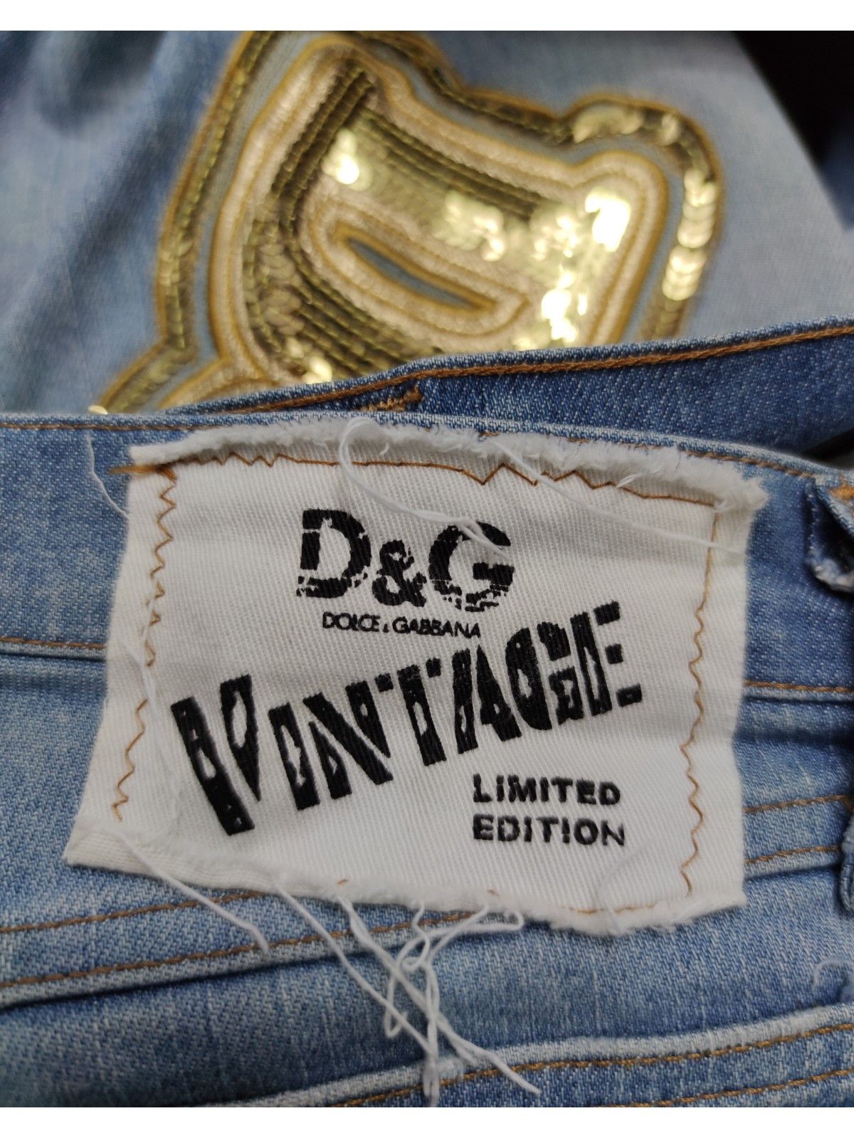 Dolce & Gabbana × Vintage Vintage D&G Sequin Limited Edition Japan Denim Pants Size US 26 / EU 42 - 10 Thumbnail