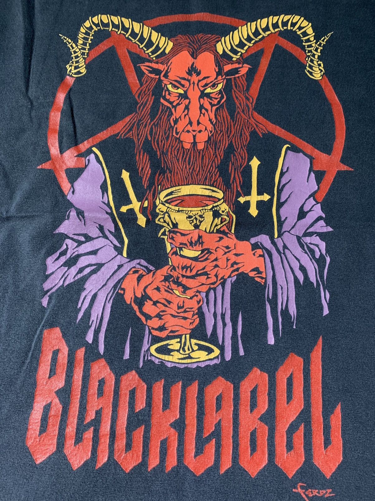 Black Label Heavy Metal Black Label Satanic Hardcore Art Tee Size US M / EU 48-50 / 2 - 2 Thumbnail