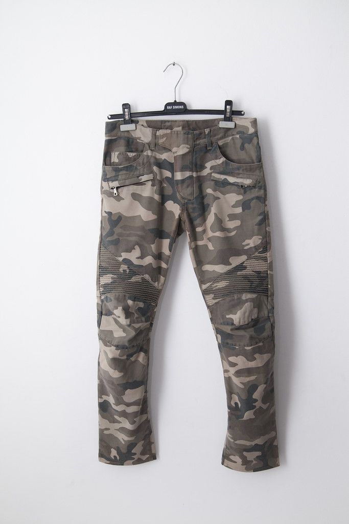 AW14 camo biker denim jeans
