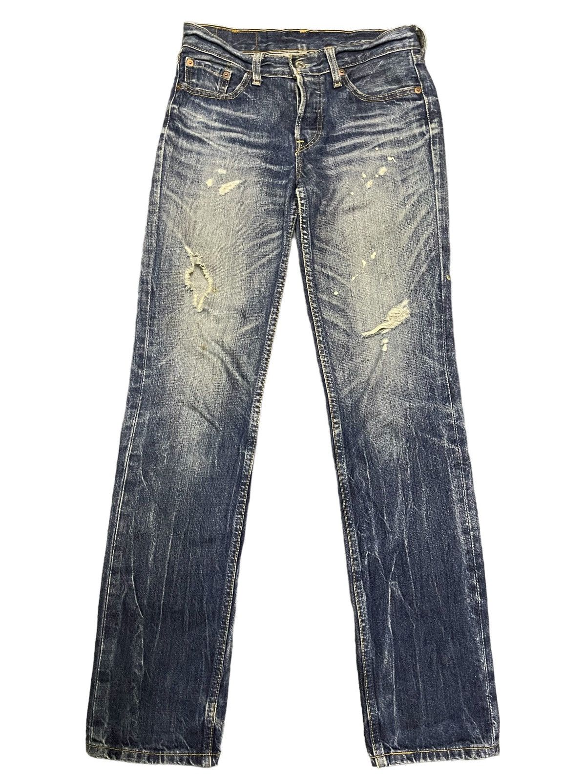image of Avant Garde x Levis Vintage 90's Levis 501 Blue Wash Distressed Style Jeans, Men's (Size 27)