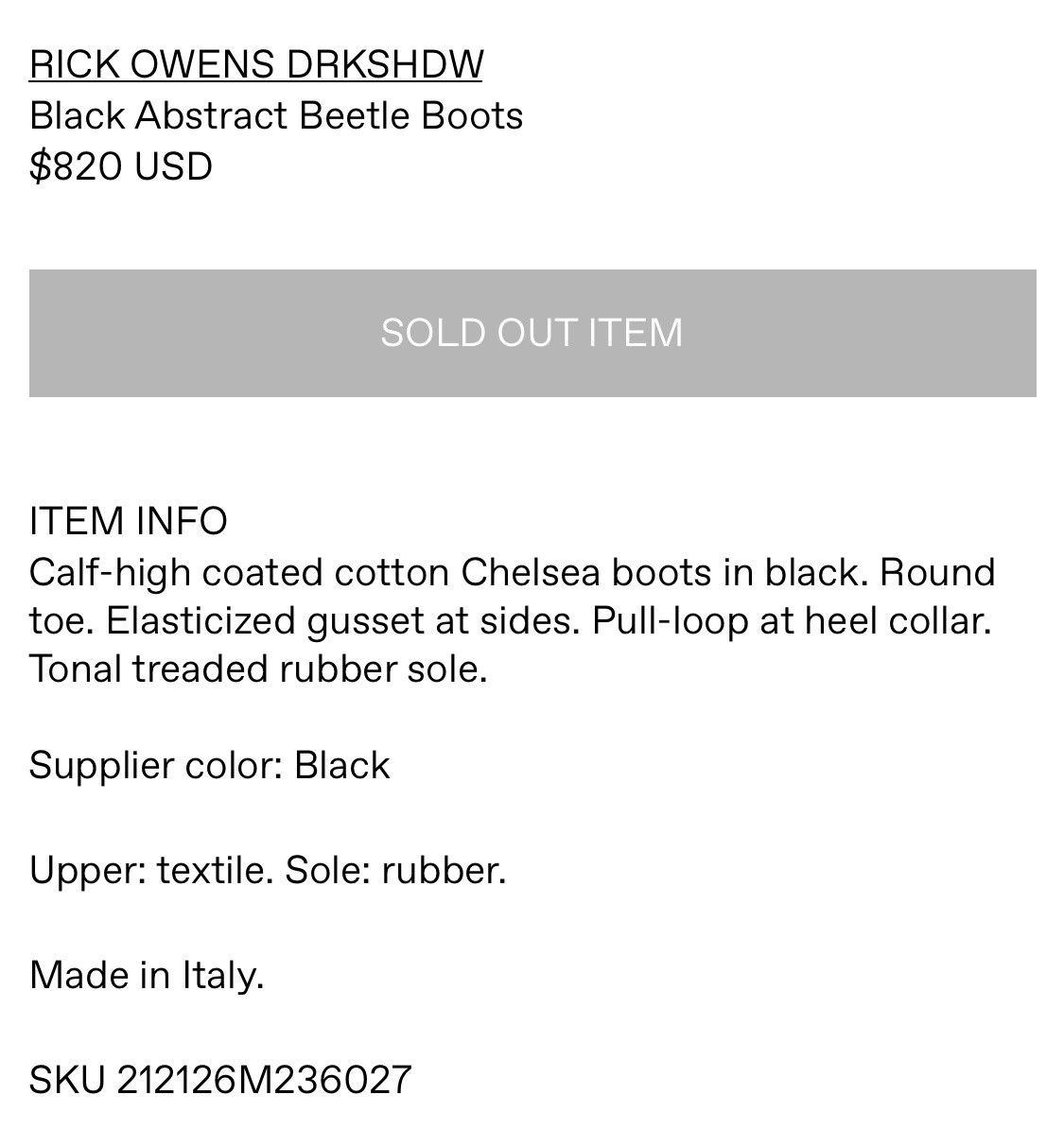 Rick Owens RICK OWENS DRKSHDW Black Abstract Beetle Boots Size US 7.5 / EU 40-41 - 3 Thumbnail