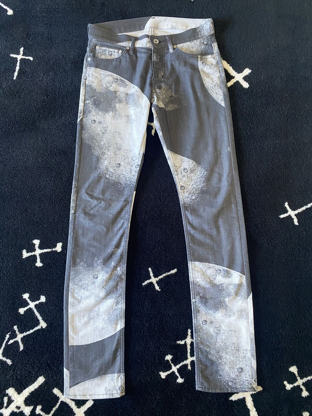 image of Issey Miyake Jeans Moon Print Denim in White, Men's (Size 30)