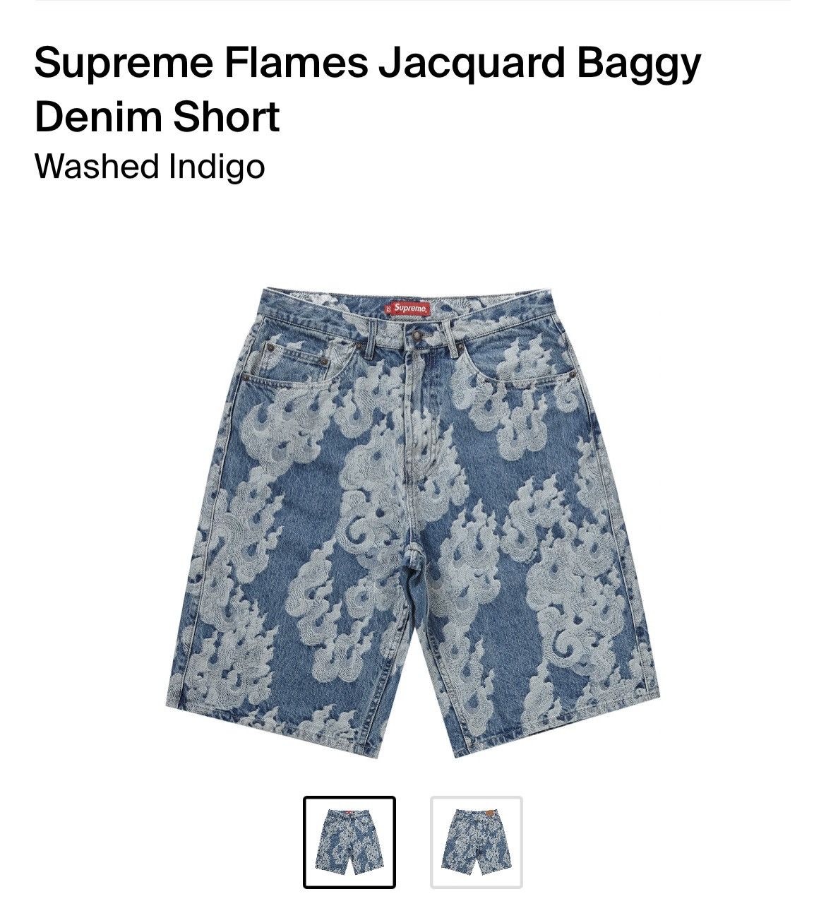 Supreme flames jacquard denim shorts | Grailed