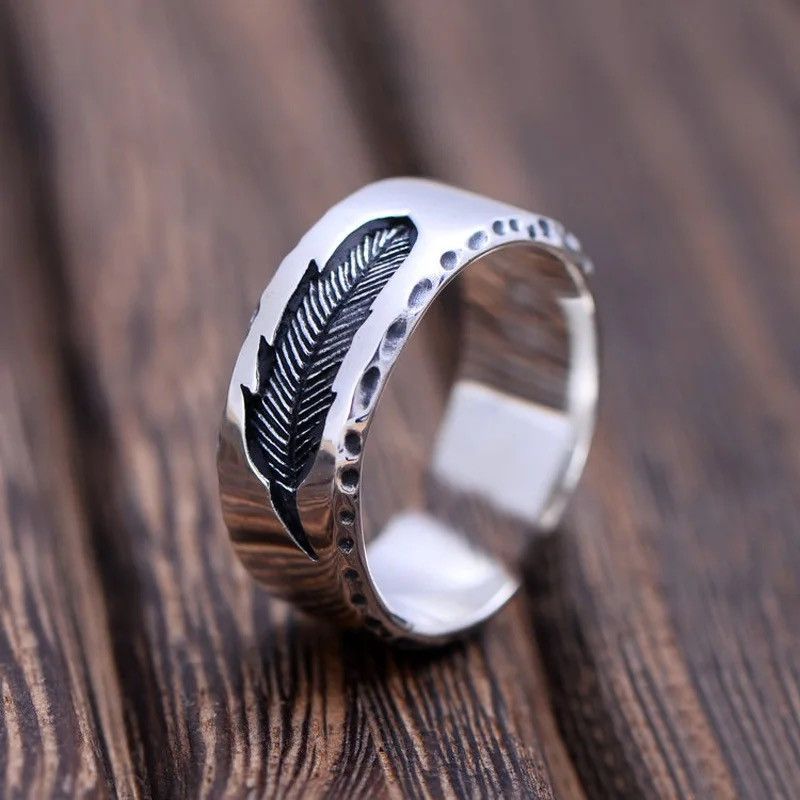 Jewelry × Vintage Retro Feather Ring Size ONE SIZE - 1 Thumbnail