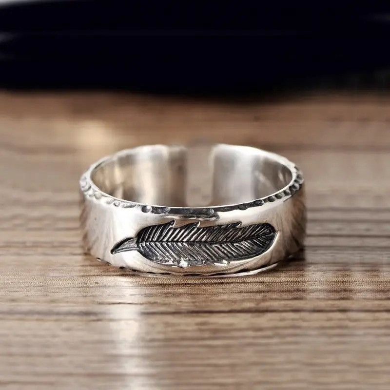 Jewelry × Vintage Retro Feather Ring Size ONE SIZE - 4 Thumbnail