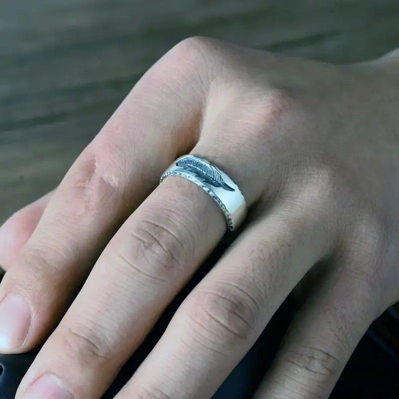 Jewelry × Vintage Retro Feather Ring Size ONE SIZE - 2 Thumbnail