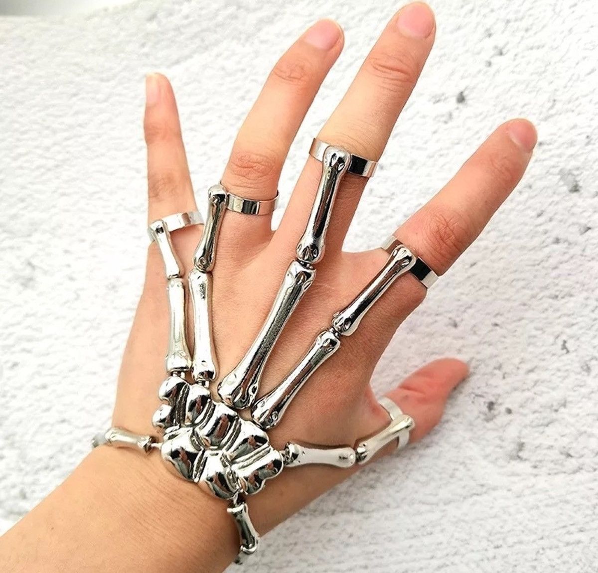 Jewelry Skeleton Ring Hand Bracelet Size ONE SIZE - 1 Thumbnail