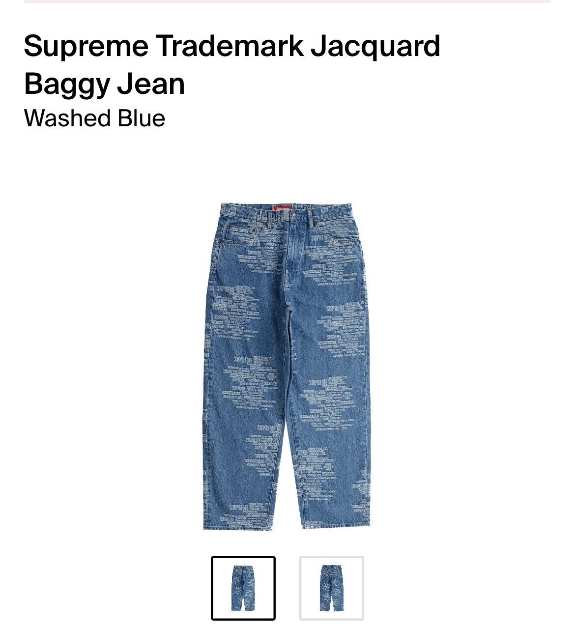 Supreme trademark jacquard baggy jeans | Grailed