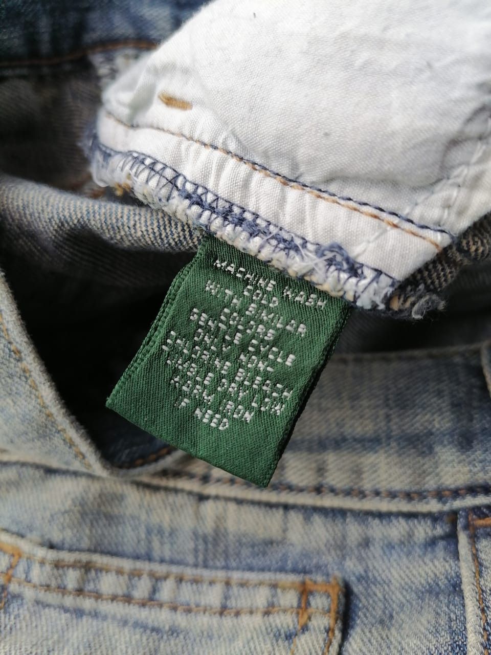 Ralph Lauren × Vintage Ralph Lauren Distressed Denim Skirt Size 34" / US 12 / IT 48 - 5 Thumbnail