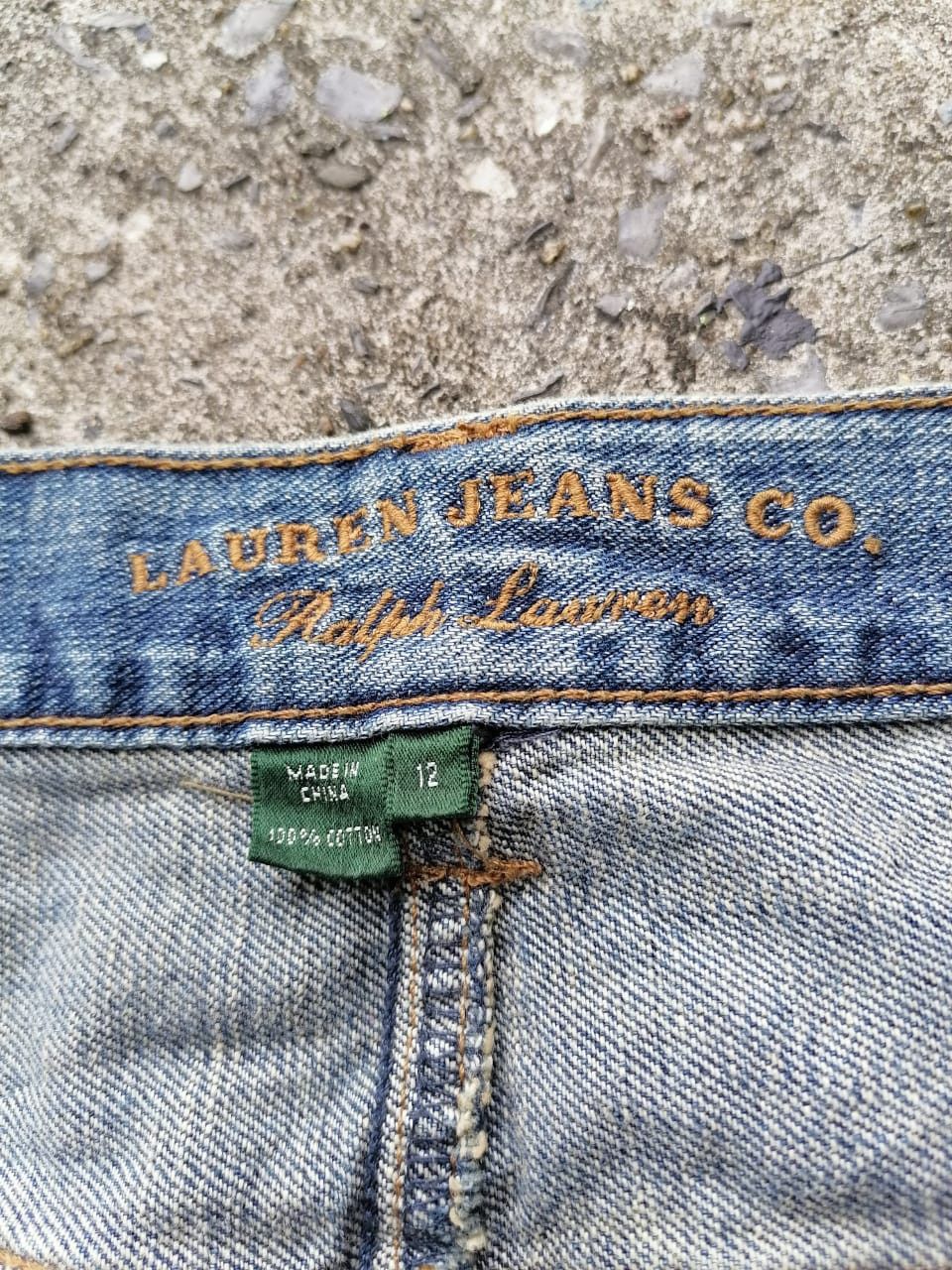 Ralph Lauren × Vintage Ralph Lauren Distressed Denim Skirt Size 34" / US 12 / IT 48 - 4 Thumbnail