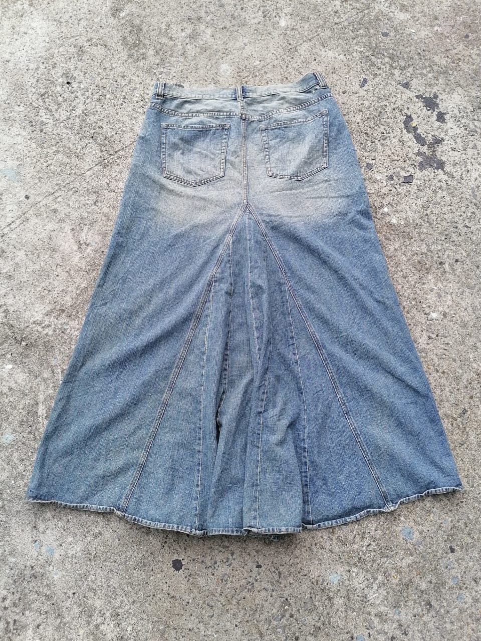 Ralph Lauren × Vintage Ralph Lauren Distressed Denim Skirt Size 34" / US 12 / IT 48 - 6 Thumbnail
