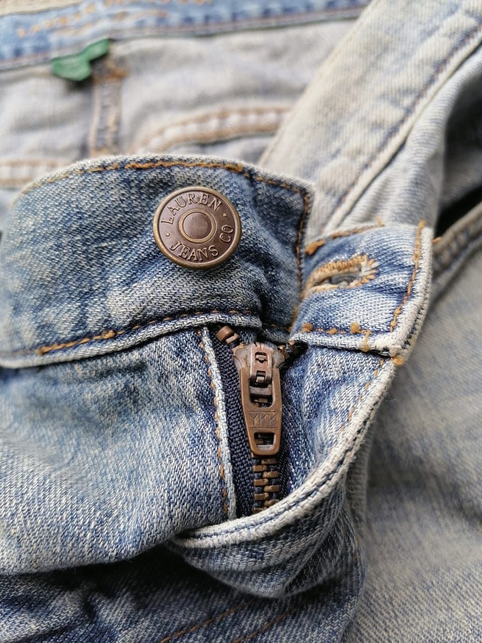 Ralph Lauren × Vintage Ralph Lauren Distressed Denim Skirt Size 34" / US 12 / IT 48 - 3 Thumbnail
