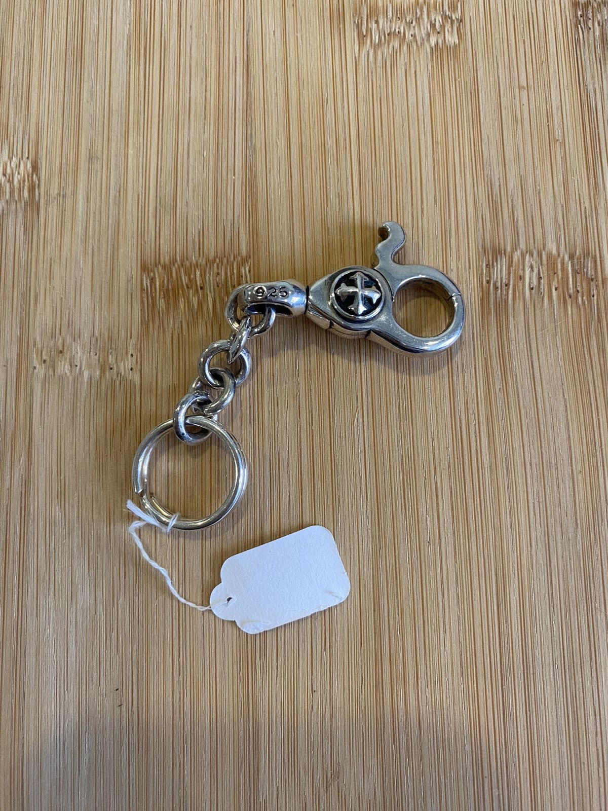 image of 925 Silver x Sterling Silver Silver Keychain Chrome Hearts Inspired, Men's