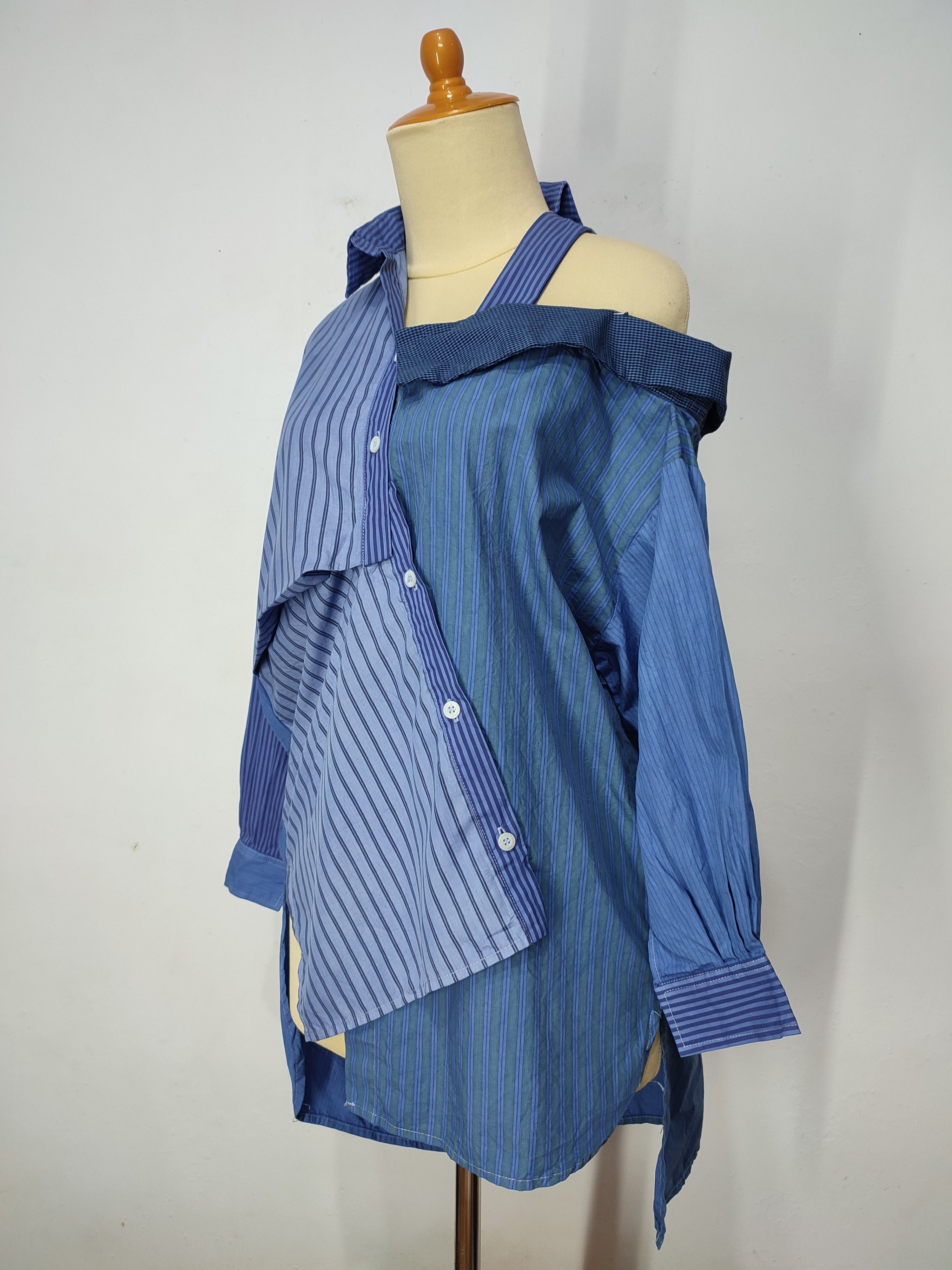 Seditionaries SICK🔥 Momoshero Asymmetric Stripe Long Shirt Size M / US 6-8 / IT 42-44 - 3 Thumbnail