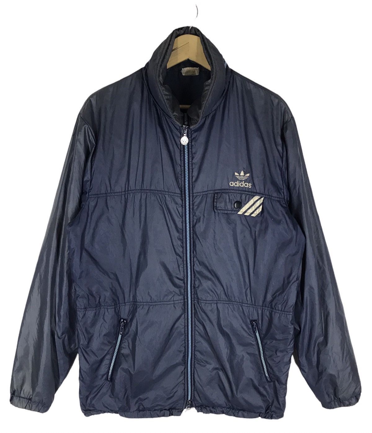 image of Vintage 60’S - 70’S Adidas x Descente West Germany Jackets in Washed Dark Blue, Men's (Size Large)