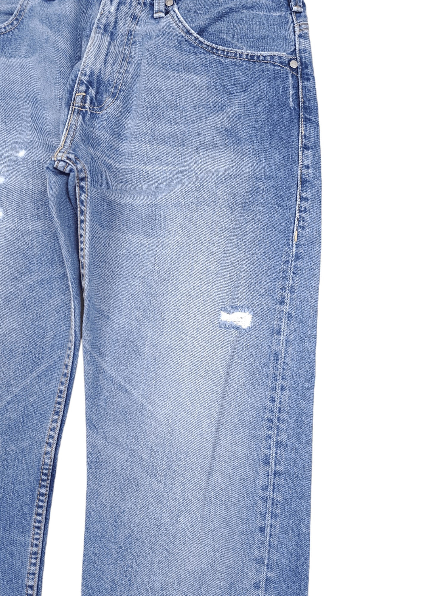 Levi's × Levi's Vintage Clothing × Vintage 💎 90's Levi's 504 34/30 Light Blue Ripped Jeans Denim Size US 36 / EU 52 - 4 Thumbnail