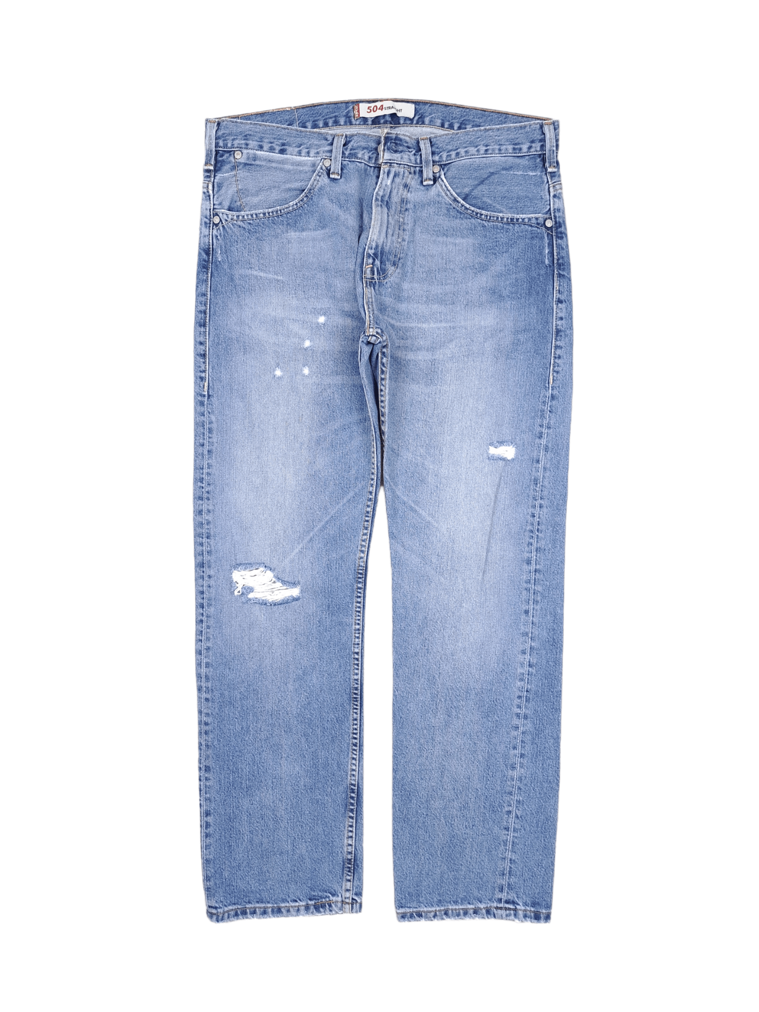 Levi's × Levi's Vintage Clothing × Vintage 💎 90's Levi's 504 34/30 Light Blue Ripped Jeans Denim Size US 36 / EU 52 - 1 Thumbnail