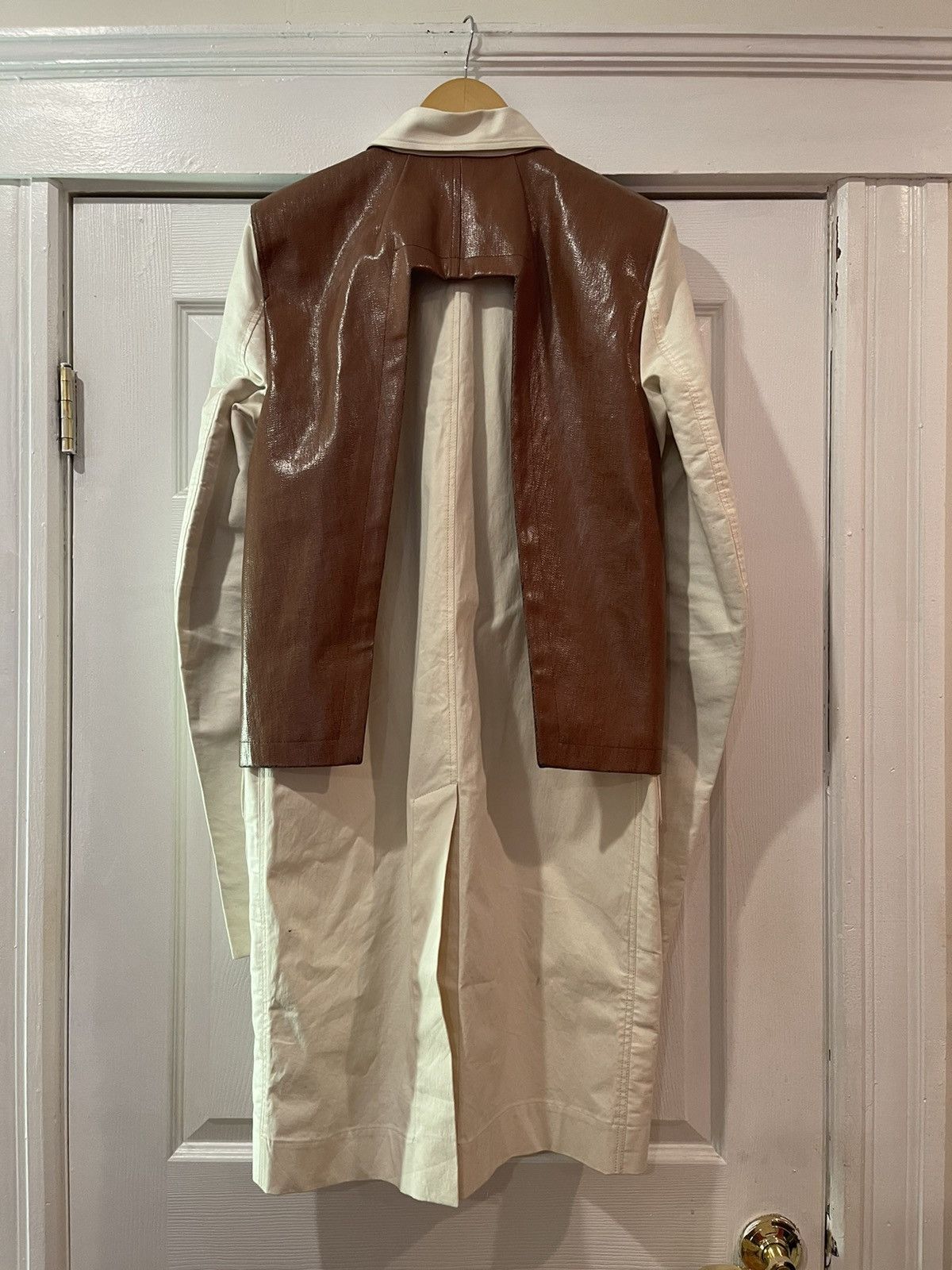 Rick Owens Rick Owens SS19 Babel waxed denim trench Size US M / EU 48-50 / 2 - 2 Thumbnail