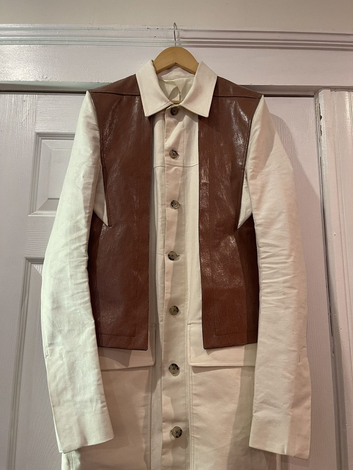 Rick Owens Rick Owens SS19 Babel waxed denim trench Size US M / EU 48-50 / 2 - 3 Thumbnail