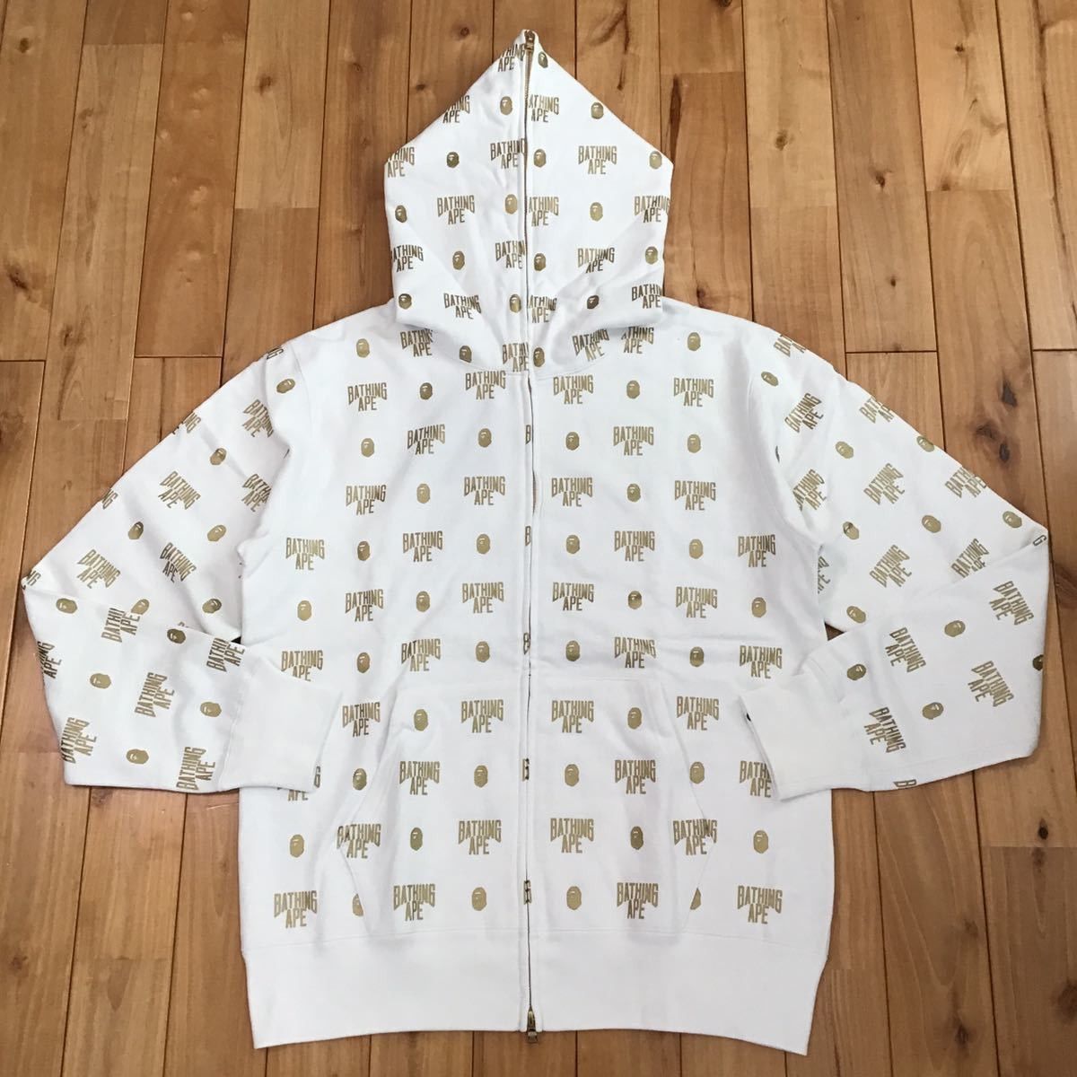 Bape 🔥XL🔥 BAPE Monogram BAPE logo full zip hoodie white x GOLD Size US XL / EU 56 / 4 - 1 Thumbnail