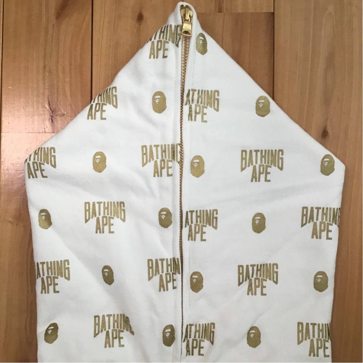 Bape 🔥XL🔥 BAPE Monogram BAPE logo full zip hoodie white x GOLD Size US XL / EU 56 / 4 - 2 Thumbnail