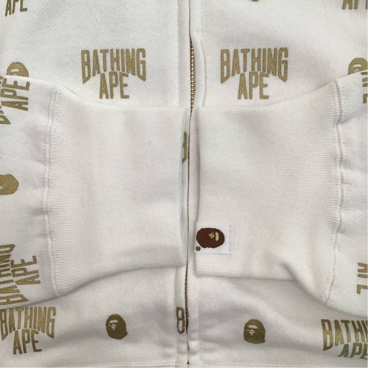 Bape 🔥XL🔥 BAPE Monogram BAPE logo full zip hoodie white x GOLD Size US XL / EU 56 / 4 - 3 Thumbnail