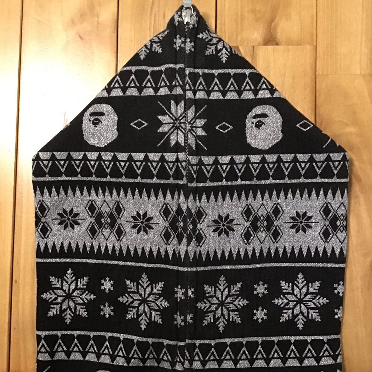 Bape BAPE Nordic pattern full zip hoodie gray x black Size US M / EU 48-50 / 2 - 3 Thumbnail