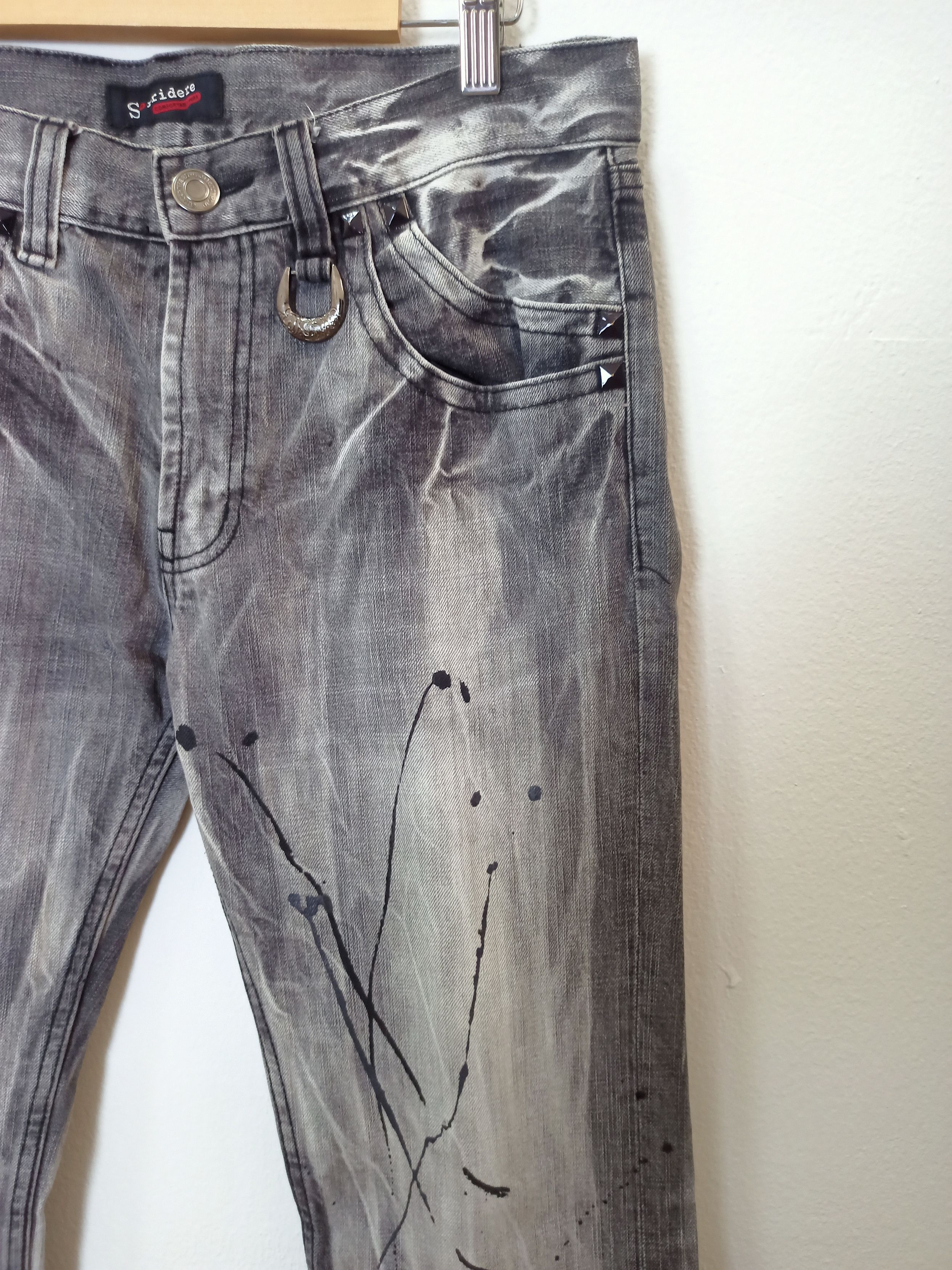 Japanese Brand Vintage SORRIDERE Skull Smoke Flared Jeans Size US 32 / EU 48 - 6 Thumbnail