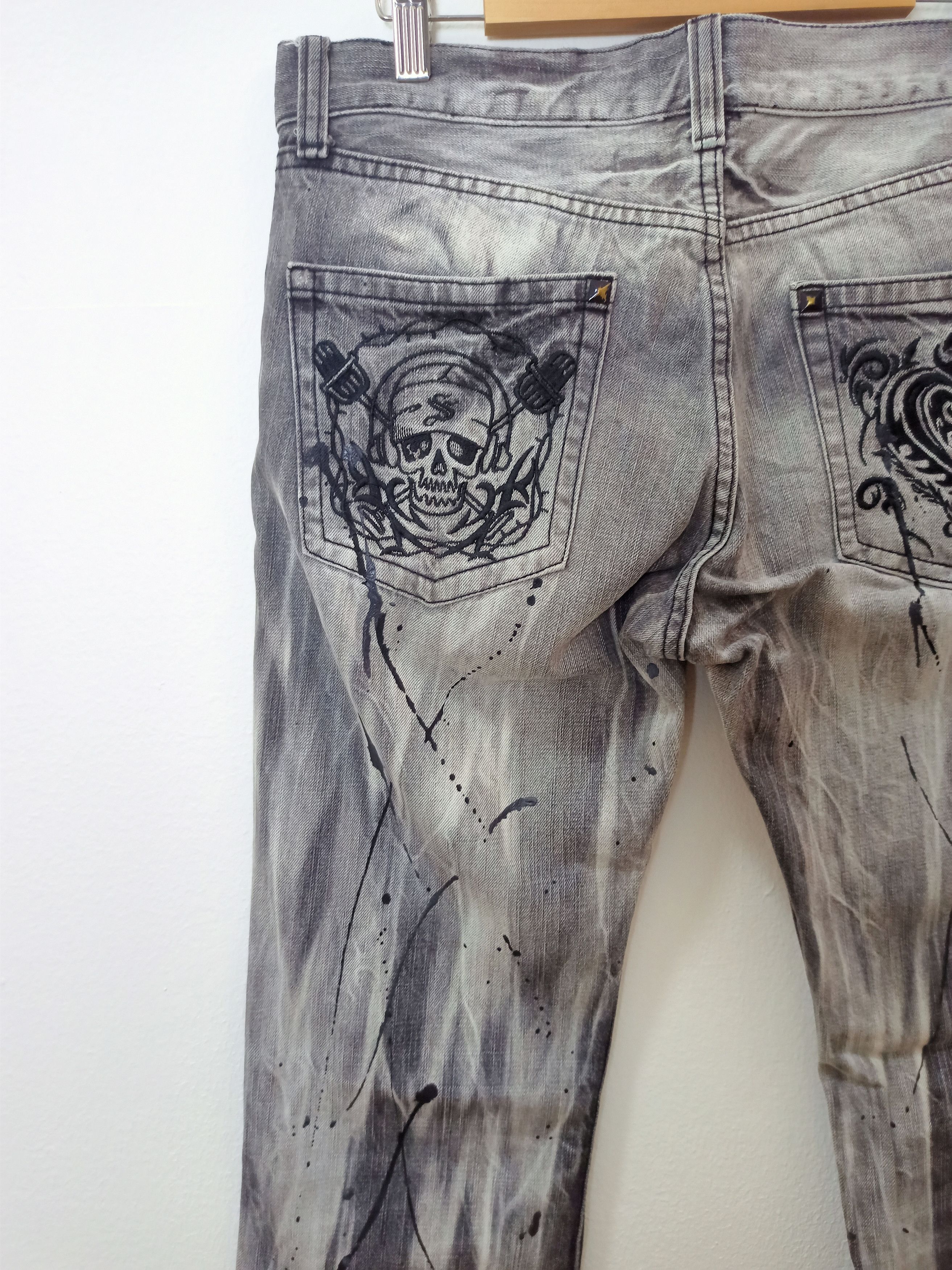 Japanese Brand Vintage SORRIDERE Skull Smoke Flared Jeans Size US 32 / EU 48 - 13 Thumbnail
