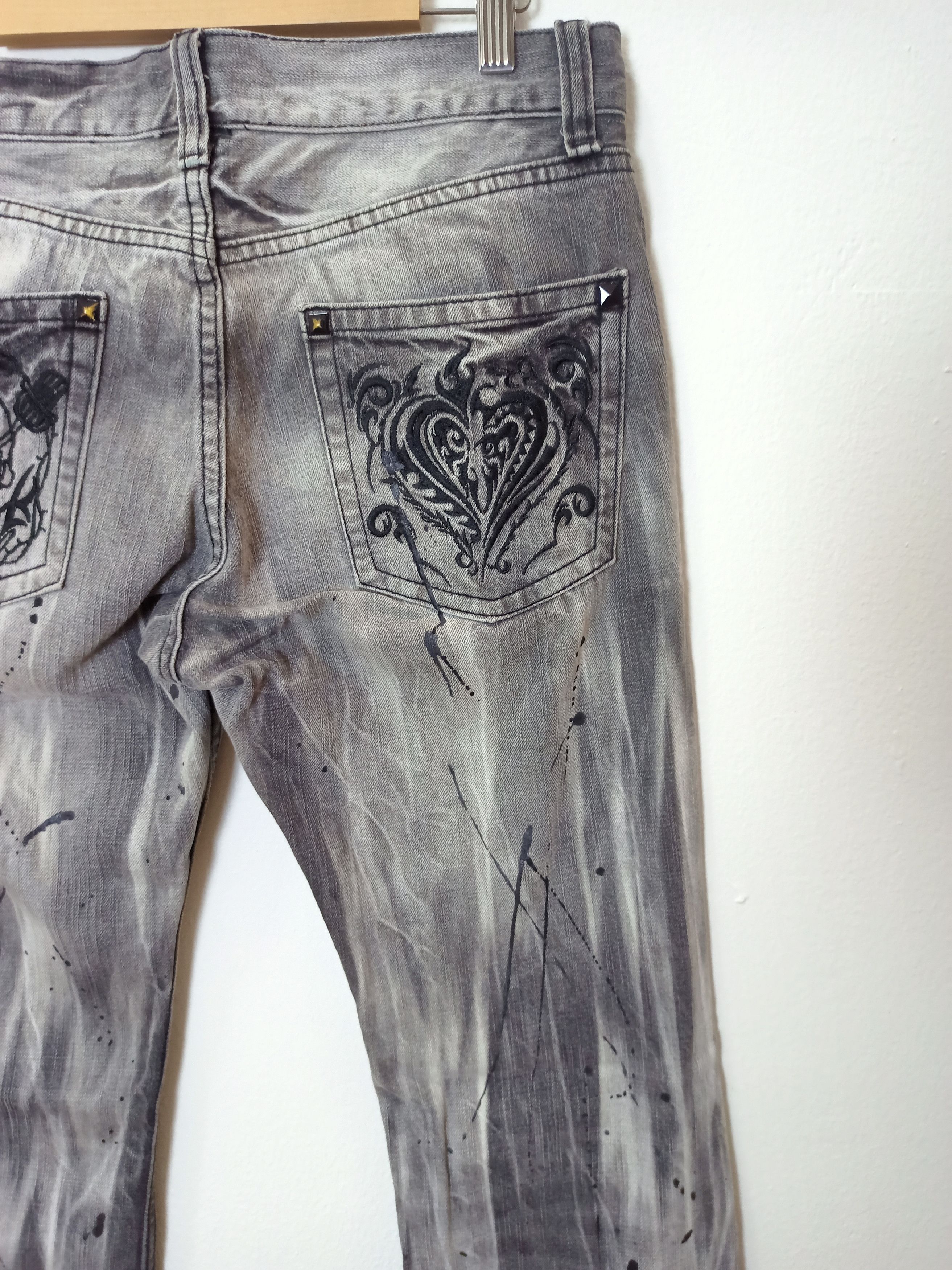 Japanese Brand Vintage SORRIDERE Skull Smoke Flared Jeans Size US 32 / EU 48 - 11 Thumbnail