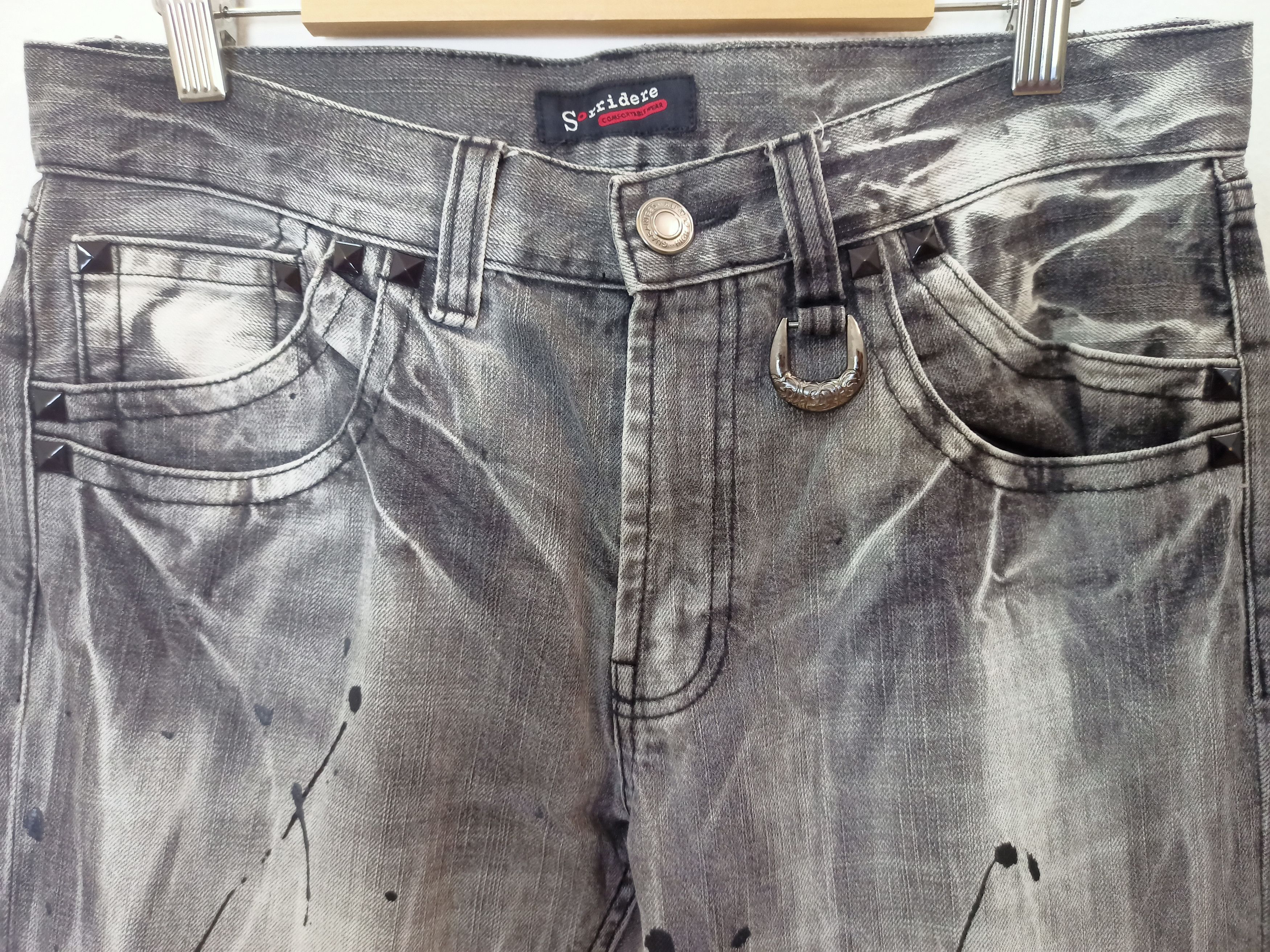 Japanese Brand Vintage SORRIDERE Skull Smoke Flared Jeans Size US 32 / EU 48 - 9 Thumbnail