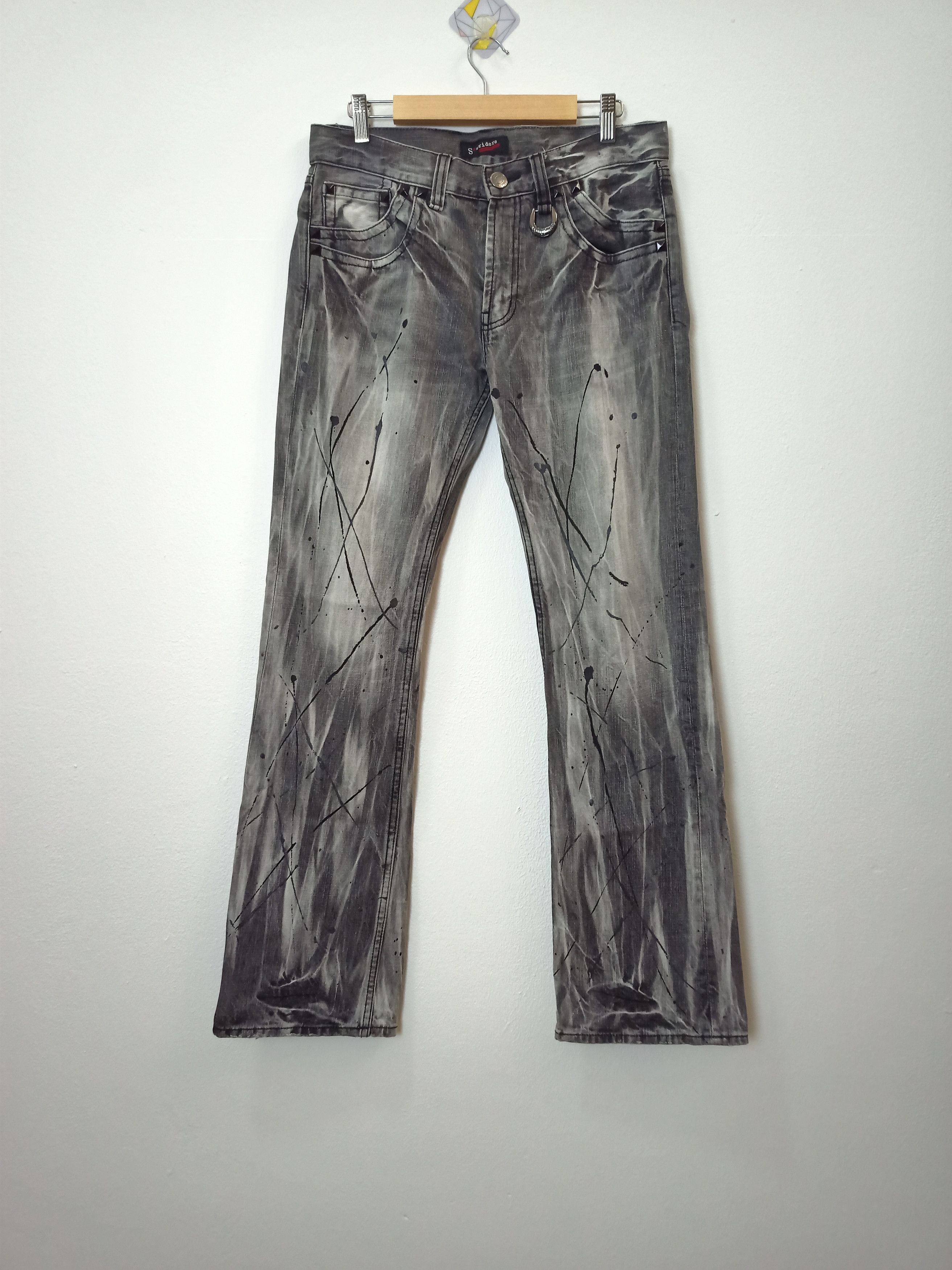 Japanese Brand Vintage SORRIDERE Skull Smoke Flared Jeans Size US 32 / EU 48 - 2 Thumbnail