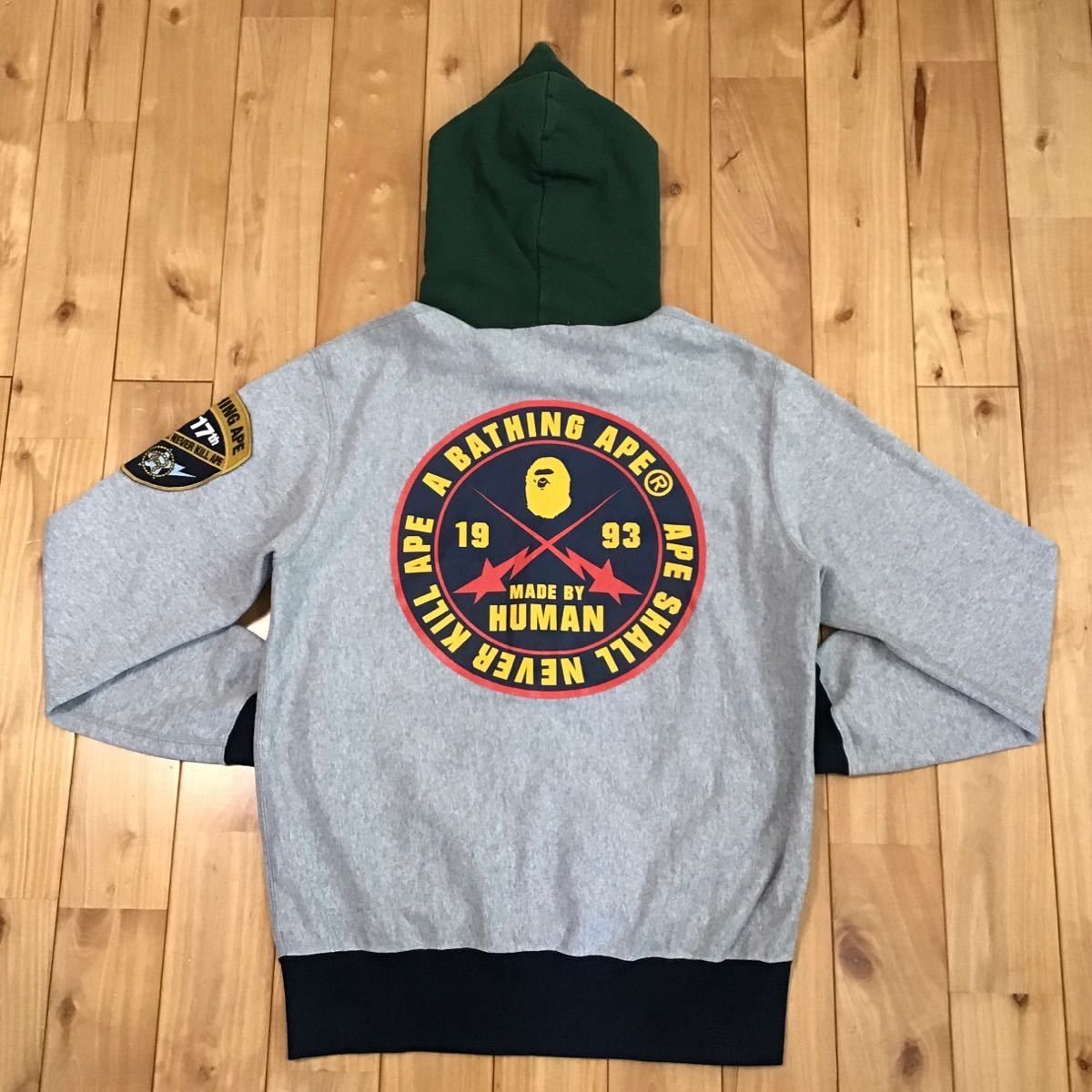 Bape BAPE ASNKA general logo Full zip hoodie Gray Size US S / EU 44-46 / 1 - 3 Thumbnail