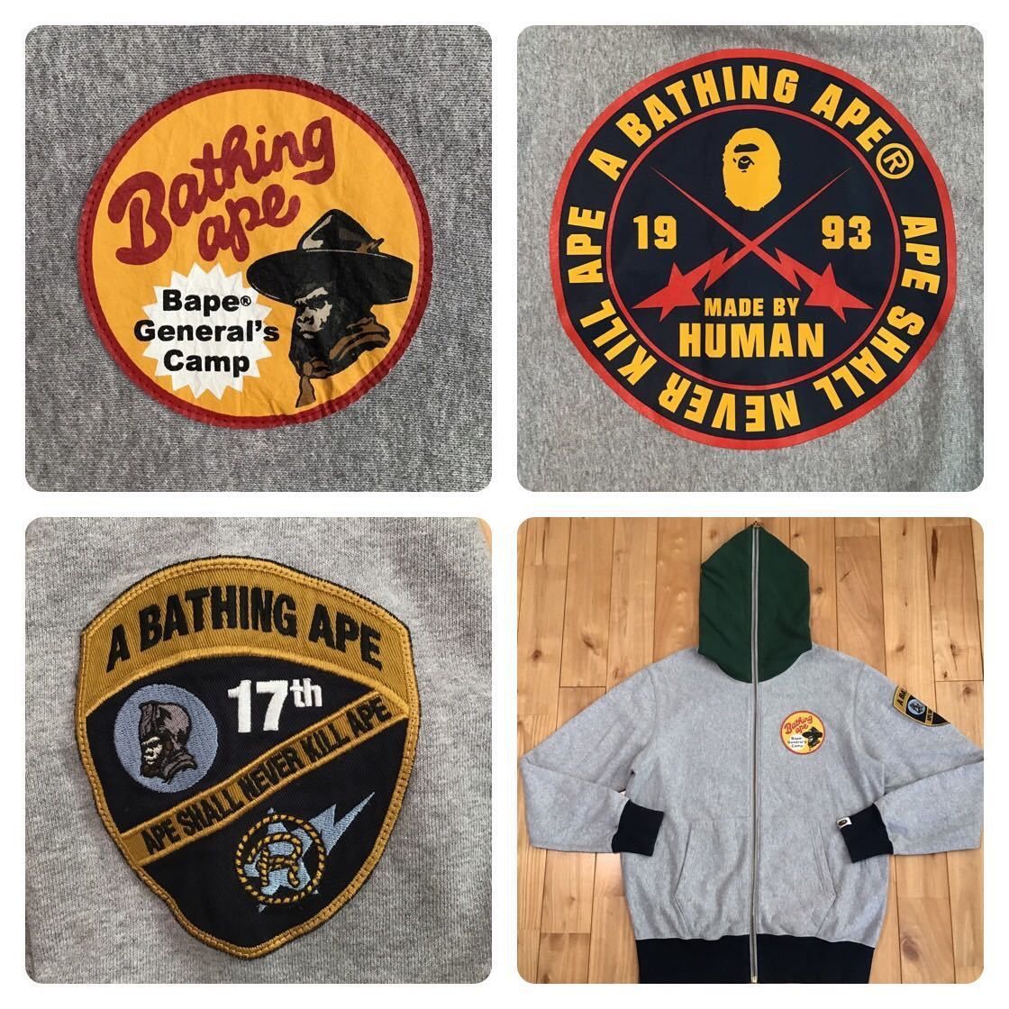 Bape BAPE ASNKA general logo Full zip hoodie Gray Size US S / EU 44-46 / 1 - 4 Thumbnail