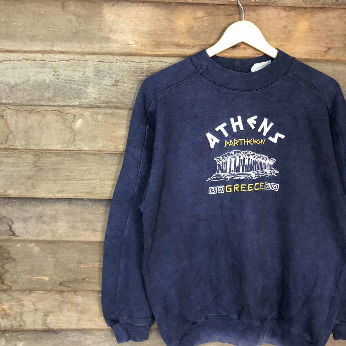 Vintage Greece Athen Dark Blue Sweatshirt #053B Size US S / EU 44-46 / 1 - 6 Thumbnail