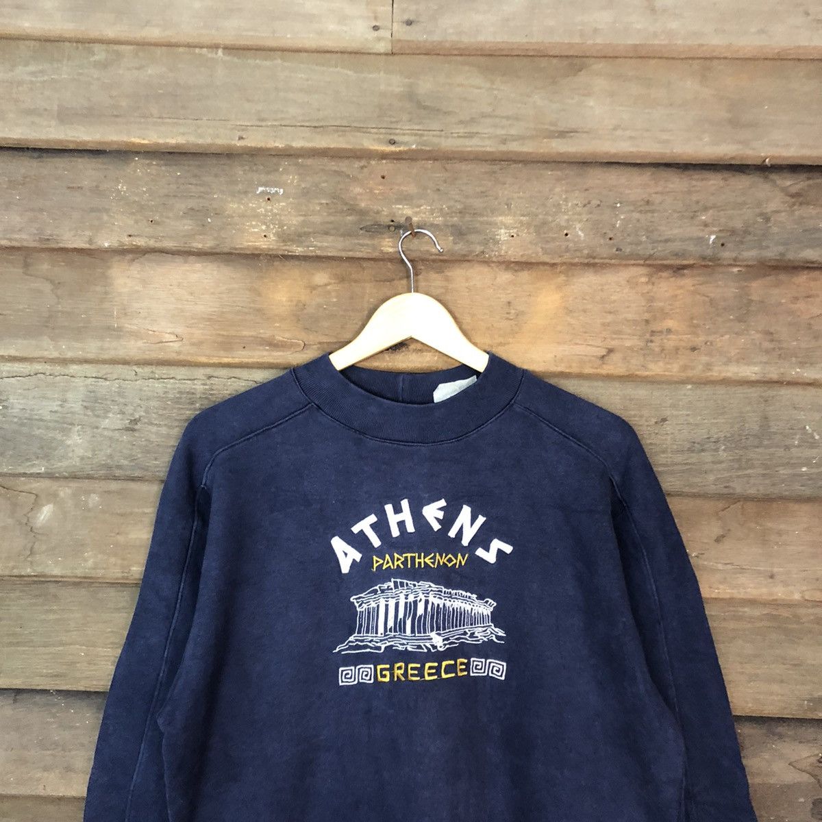 Vintage Greece Athen Dark Blue Sweatshirt #053B Size US S / EU 44-46 / 1 - 8 Thumbnail