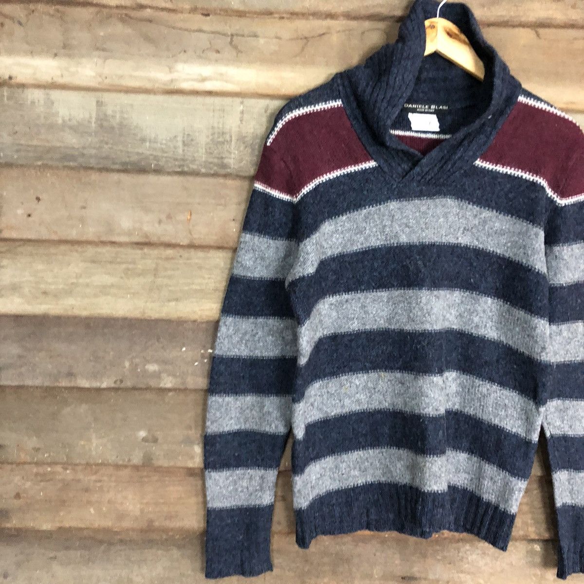 Daniele Blasi Daniele Blasi made in italy Stripe Grey Knitwear #092B Size US M / EU 48-50 / 2 - 7 Thumbnail