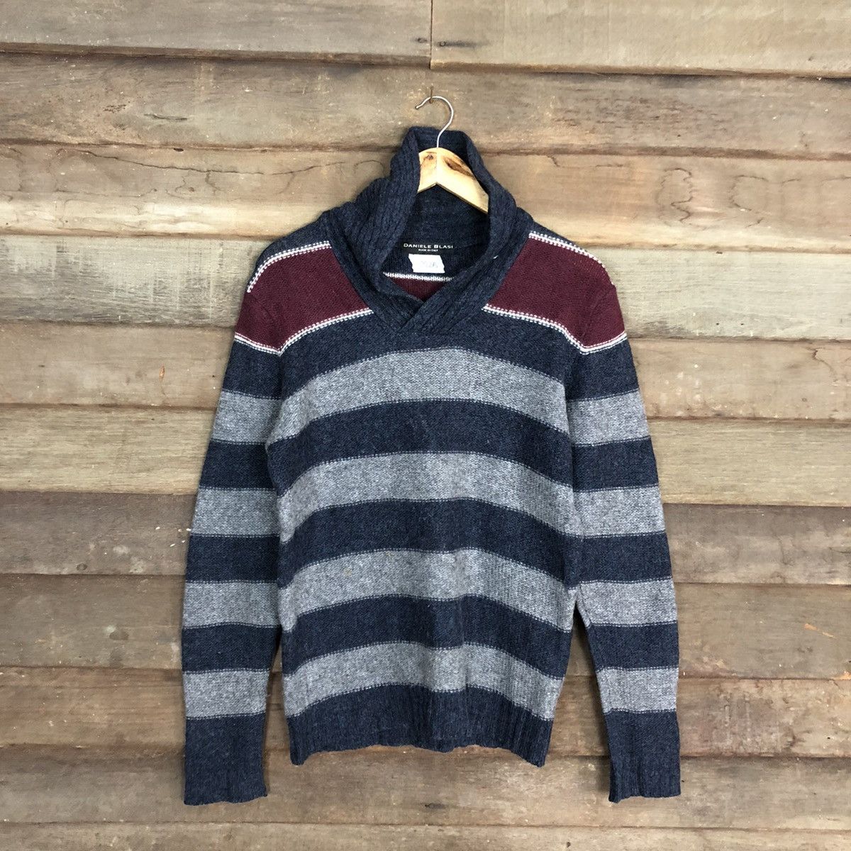 Daniele Blasi Daniele Blasi made in italy Stripe Grey Knitwear #092B Size US M / EU 48-50 / 2 - 3 Thumbnail
