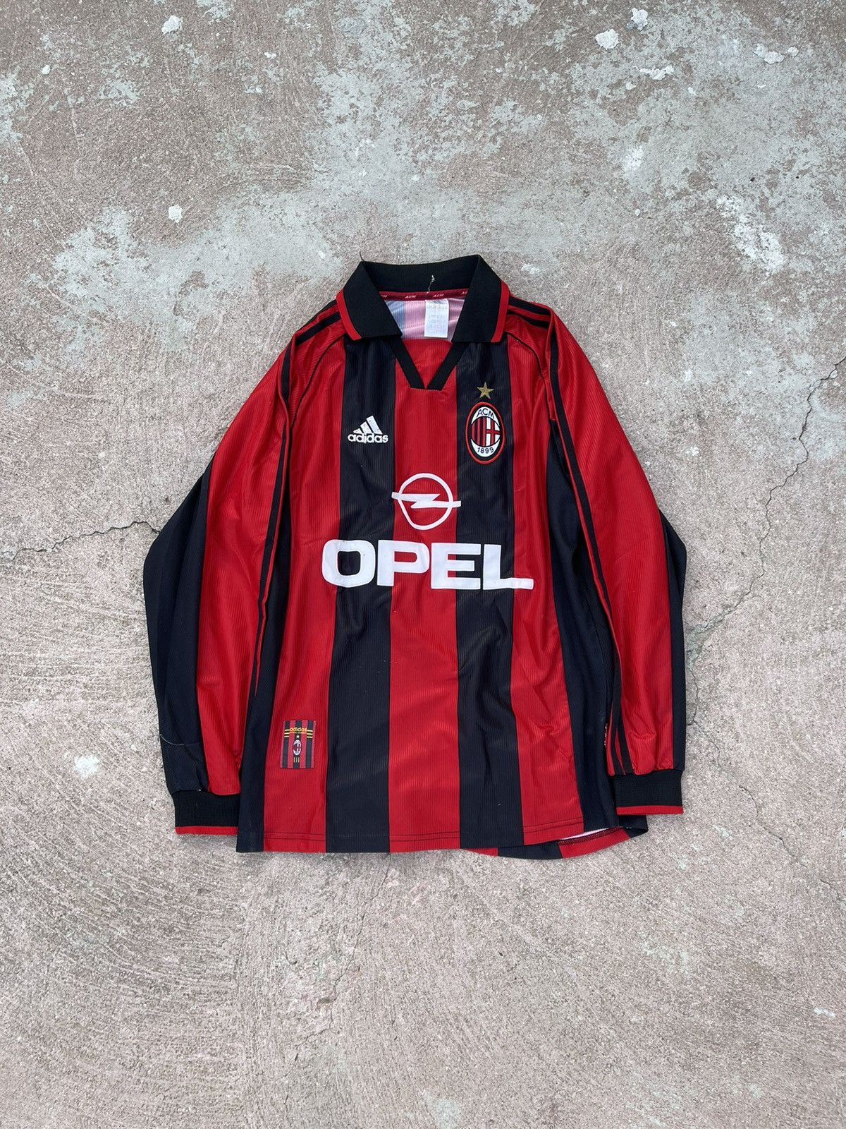 image of Adidas Opel Milan Fc Tee T Shirt Vintage in Black/Red, Men's (Size Medium)