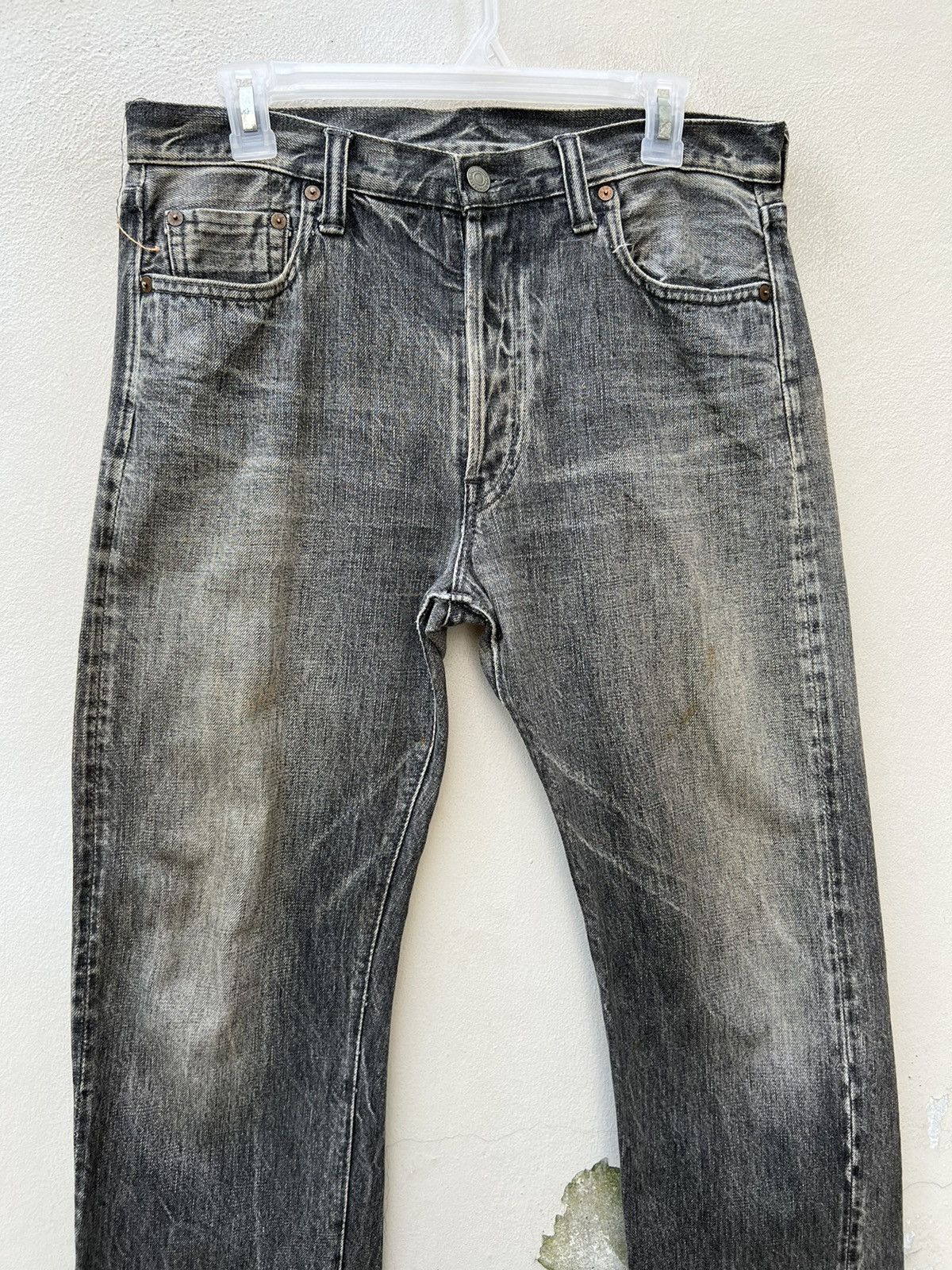Full Count & Co. Vintage 90s Full Count Japan Faded Black Denim Dirty Jeans Size US 32 / EU 48 - 6 Thumbnail