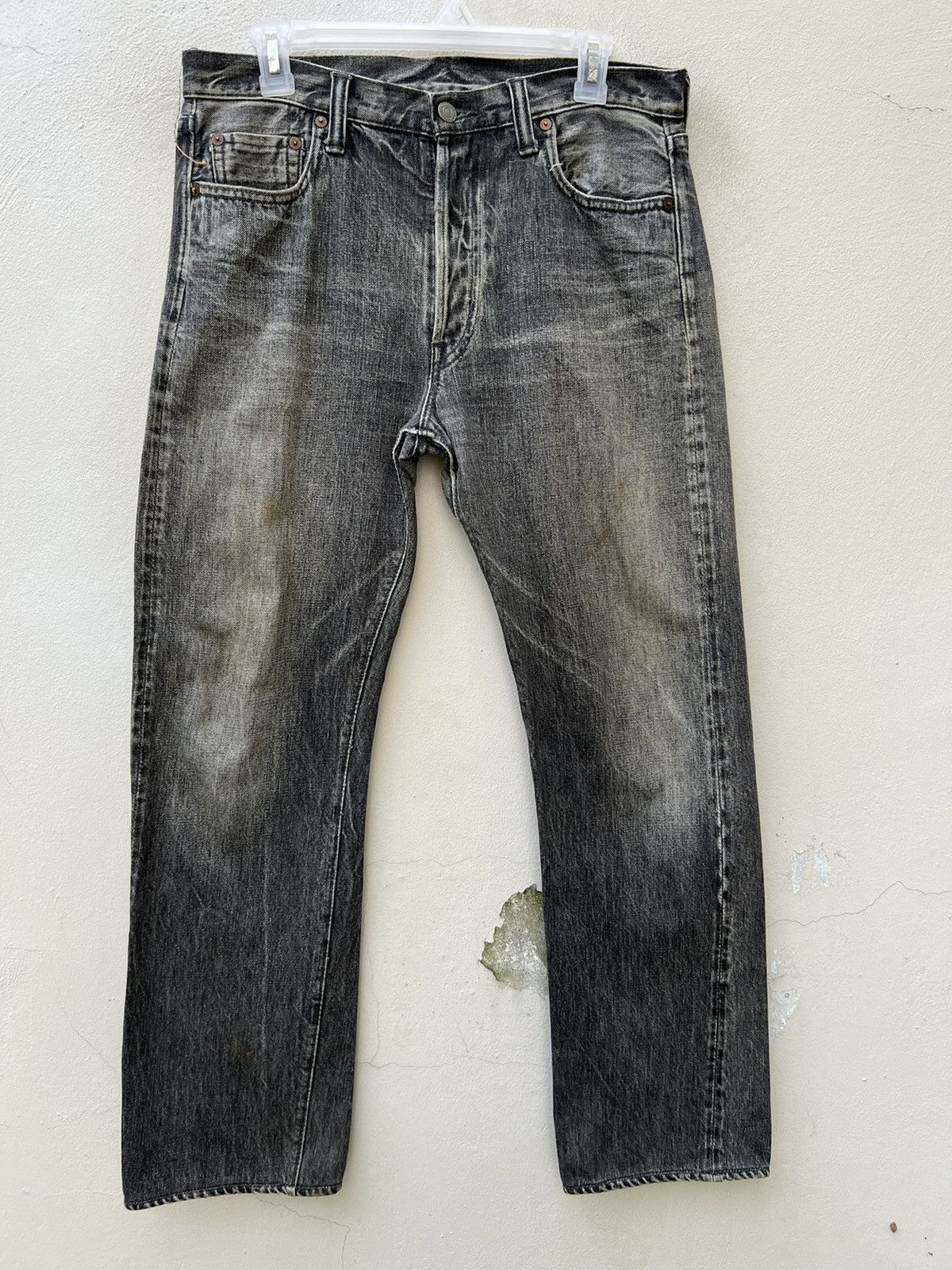 Full Count & Co. Vintage 90s Full Count Japan Faded Black Denim Dirty Jeans Size US 32 / EU 48 - 5 Thumbnail