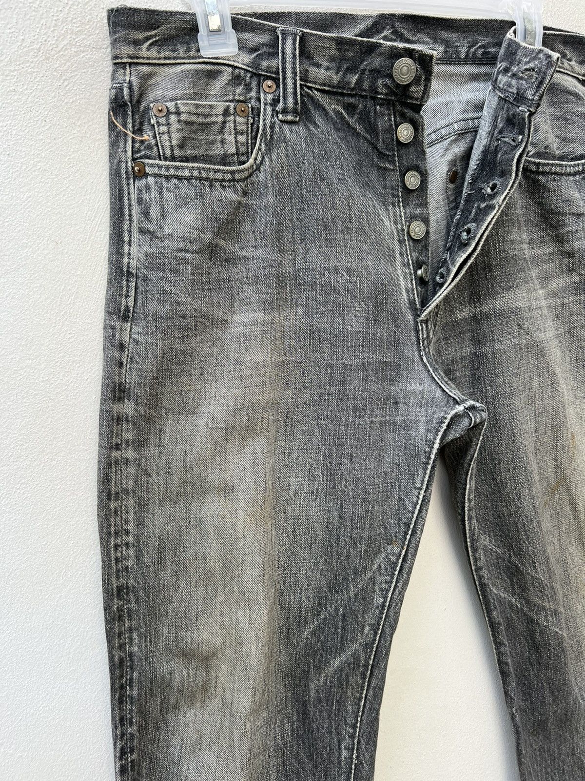 Full Count & Co. Vintage 90s Full Count Japan Faded Black Denim Dirty Jeans Size US 32 / EU 48 - 7 Thumbnail