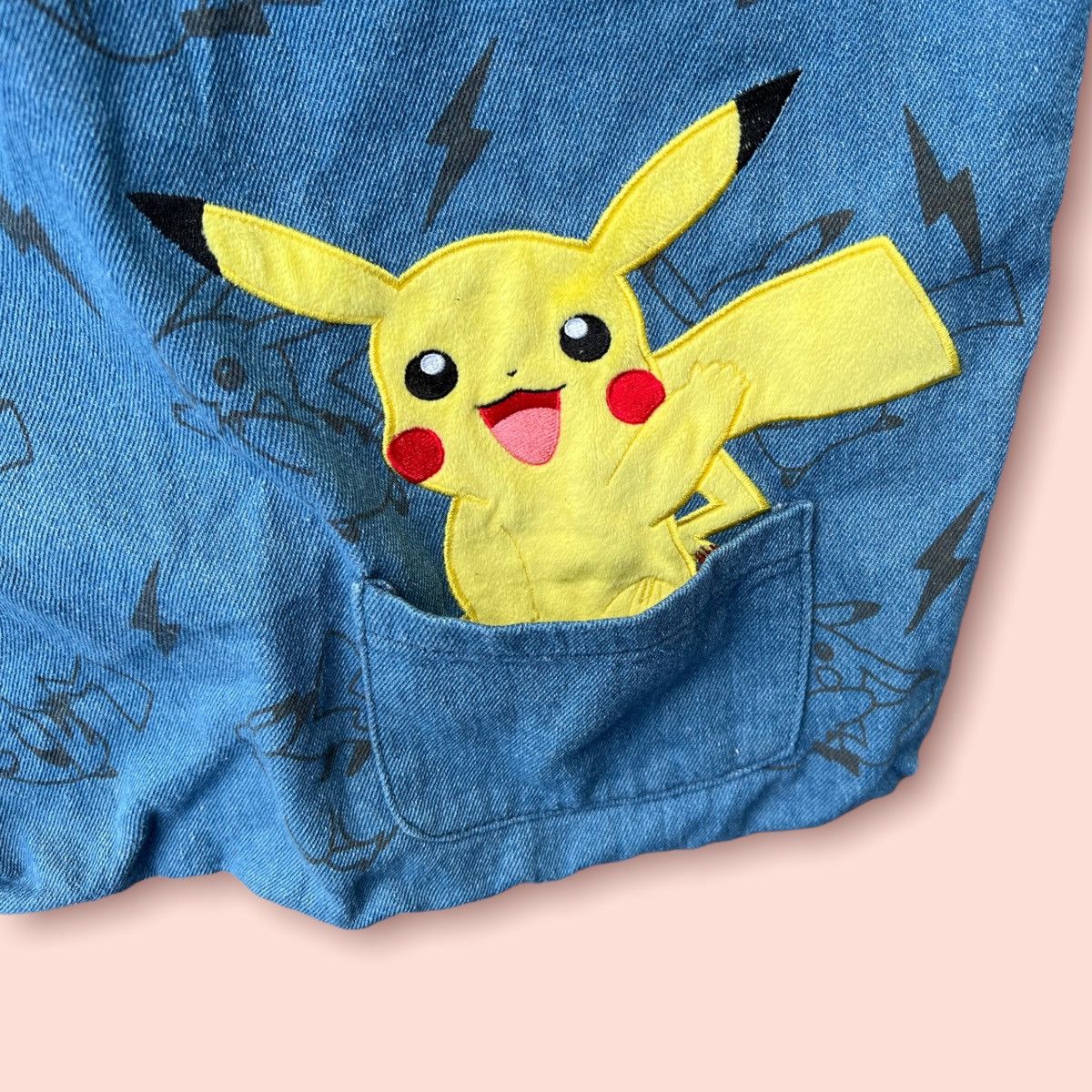 Anime × Japanese Brand × Pokemon PIKACHU POKEMON X SEGA DENIM TOTE BAG Size ONE SIZE - 3 Thumbnail