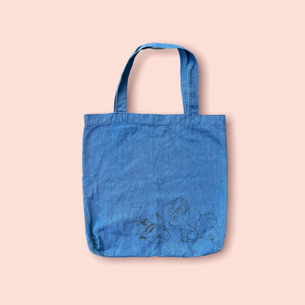 Anime × Japanese Brand × Pokemon PIKACHU POKEMON X SEGA DENIM TOTE BAG Size ONE SIZE - 4 Thumbnail