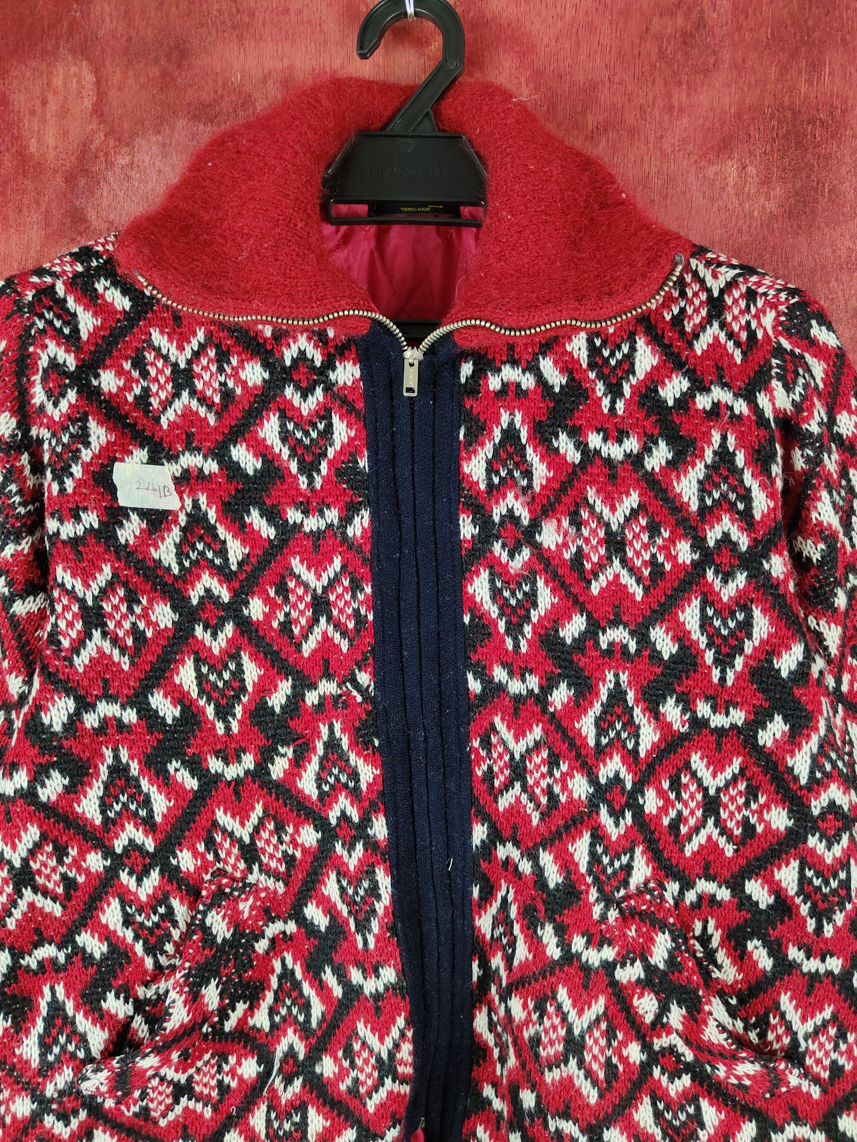Homespun Knitwear Seven Three Red Black Knitwear Kid Sweater#241B Size S / US 4 / IT 40 - 2 Thumbnail