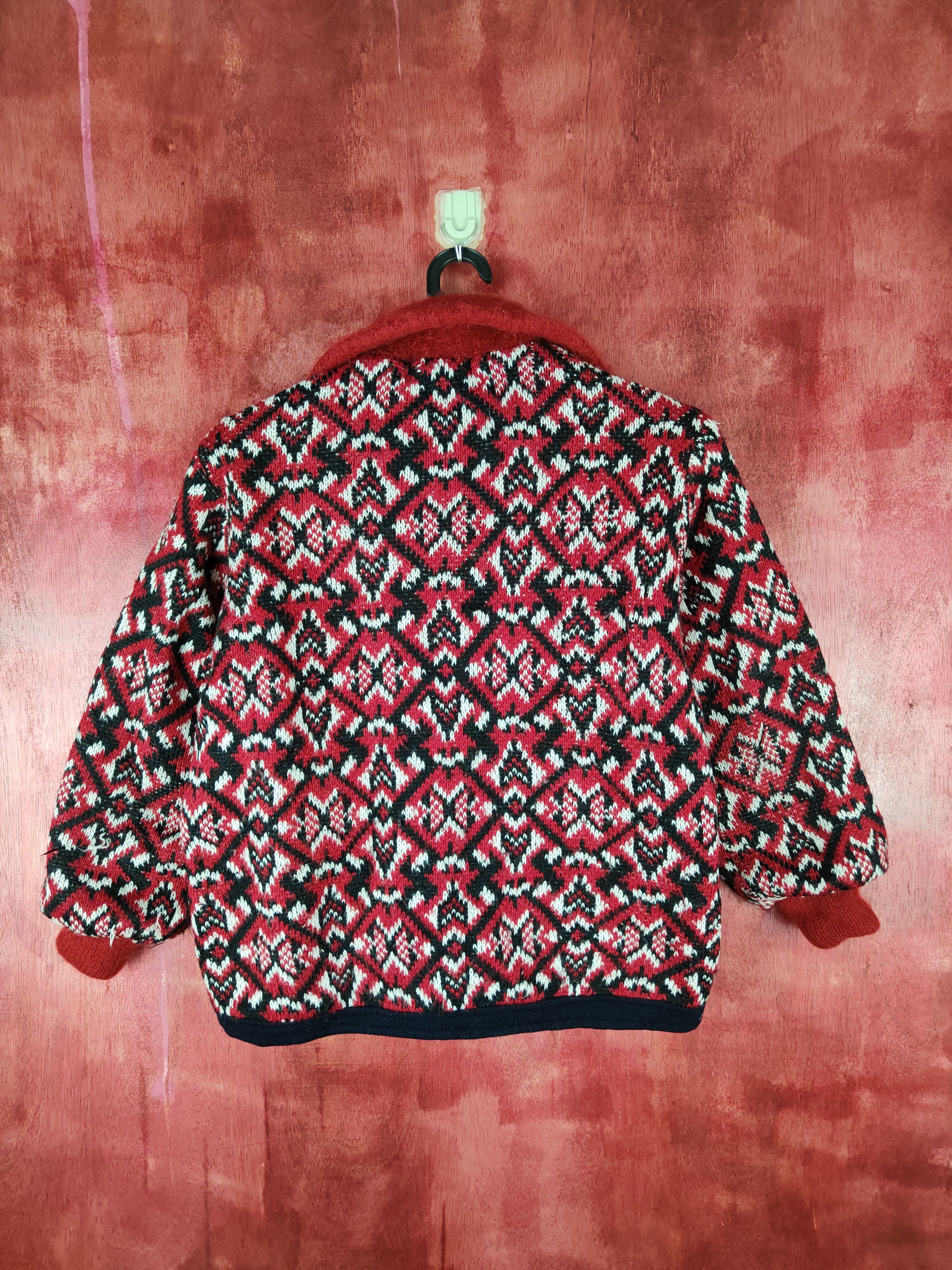 Homespun Knitwear Seven Three Red Black Knitwear Kid Sweater#241B Size S / US 4 / IT 40 - 7 Thumbnail