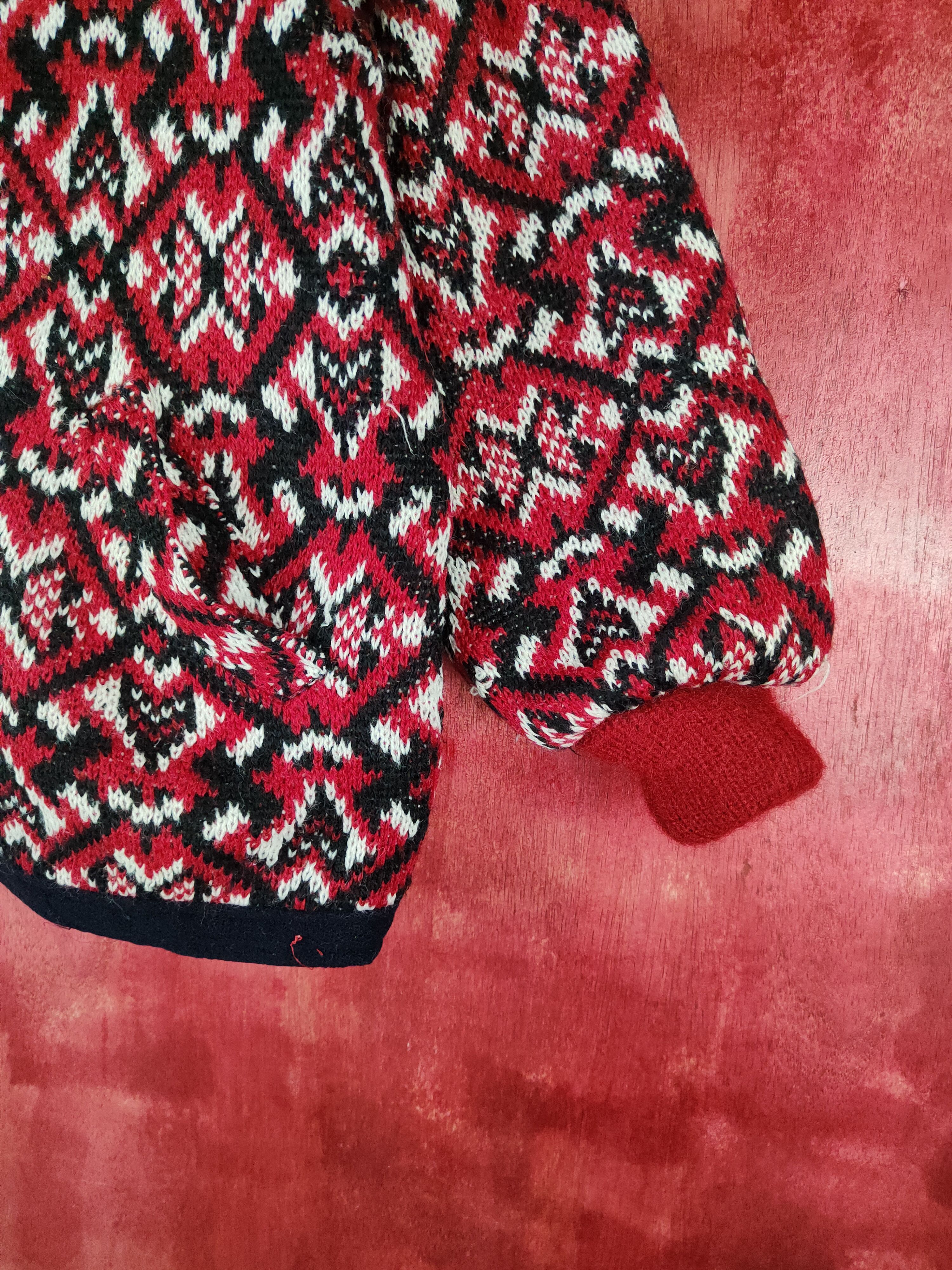 Homespun Knitwear Seven Three Red Black Knitwear Kid Sweater#241B Size S / US 4 / IT 40 - 6 Thumbnail