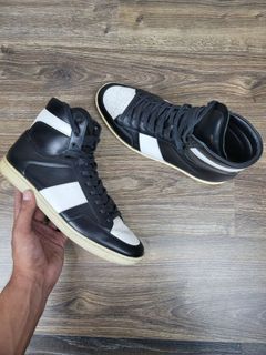 Saint Laurent Black Patent High-Top 8 Sneakers