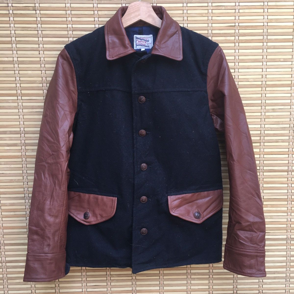 Japanese Brand Japanese Wool Leather Sleeve Light Jacket Size US S / EU 44-46 / 1 - 2 Thumbnail